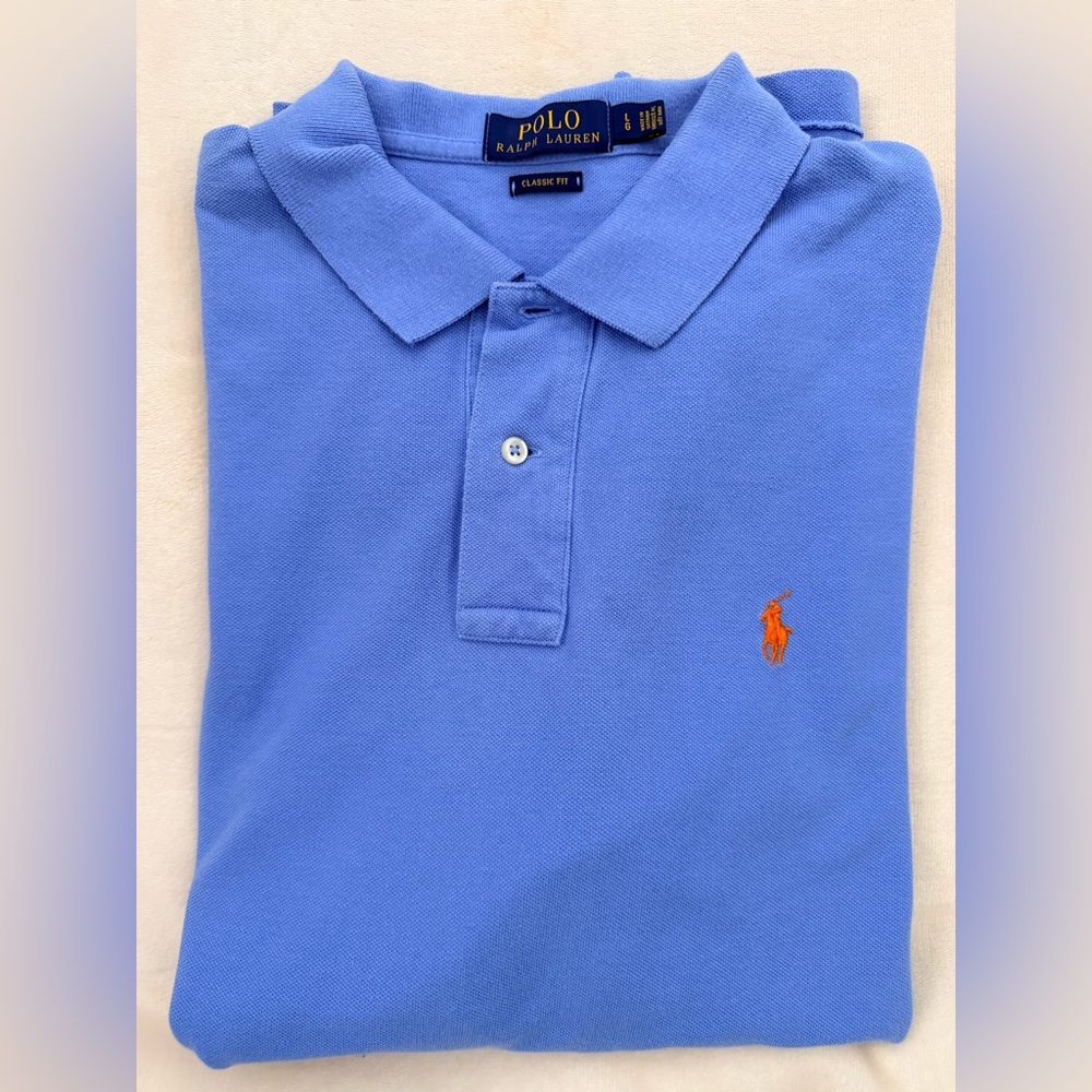 Polo Ralph Lauren Men's Classic Fit Blue Short Sleeve Polo Shirt Size Large